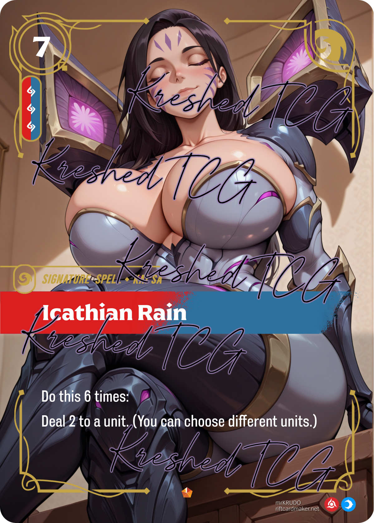 Kai'sa Icathian Rain Victorious Riftbound Full Art Holo – Anime Custom Card | KreshedTCG