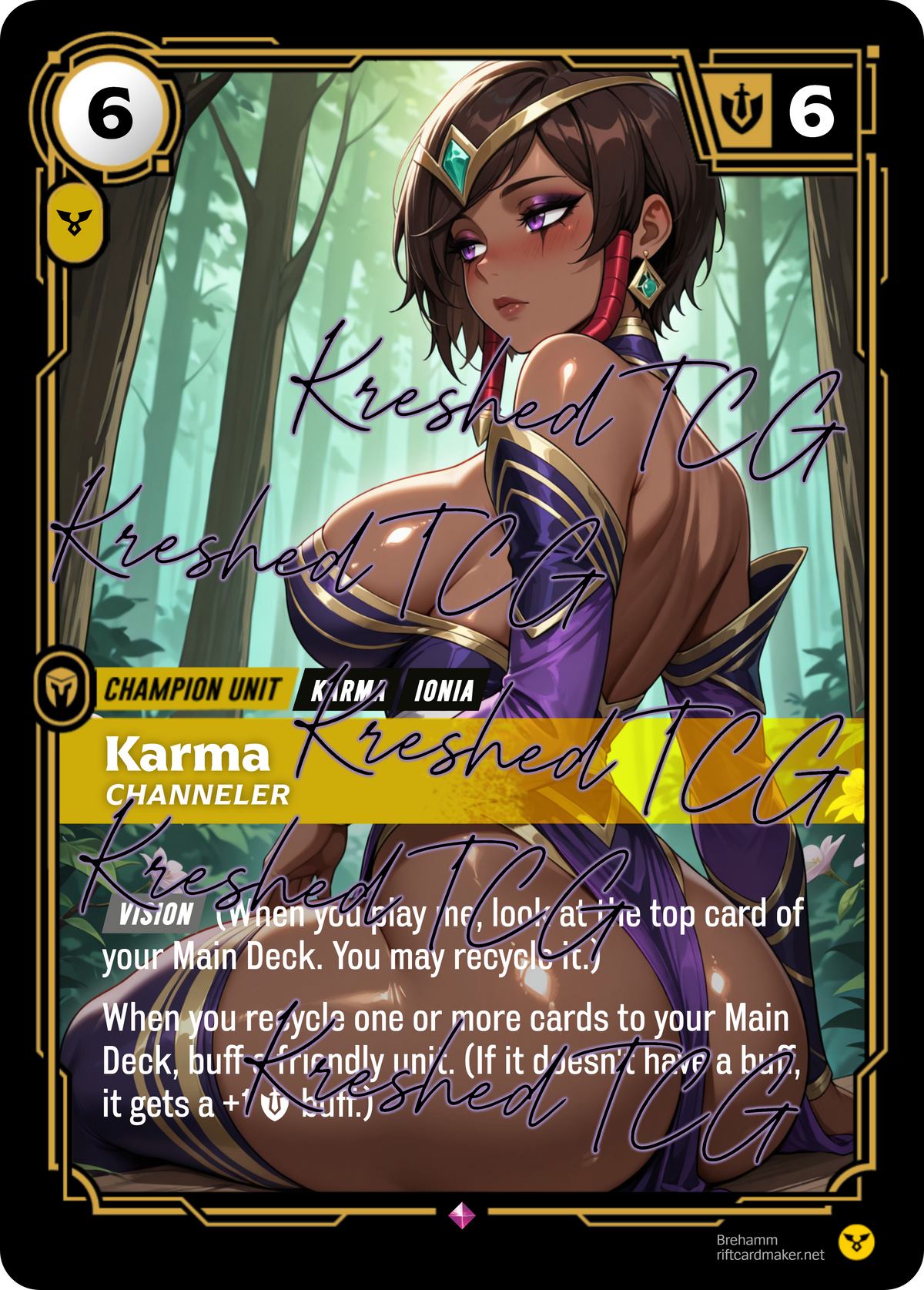 Karma Channeler Full Art Holo – Anime Custom Card | KreshedTCG