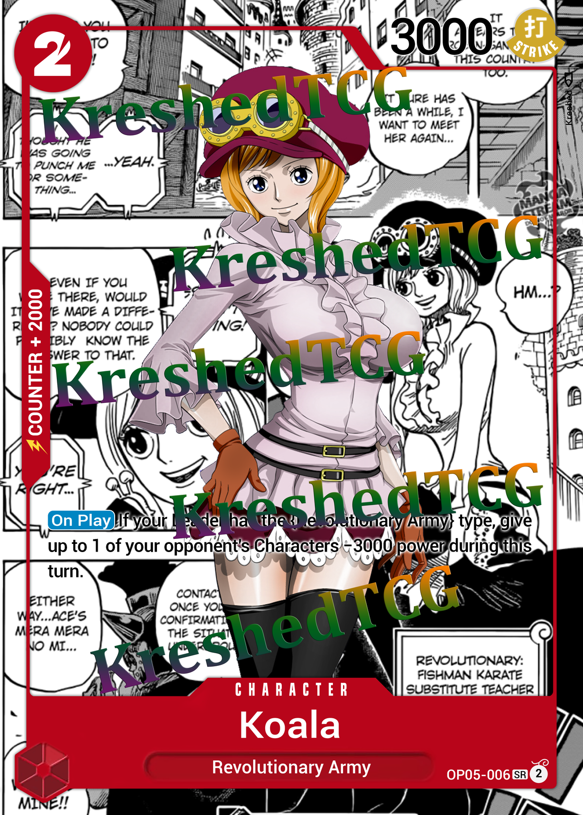 Koala OP05-006 Manga Rare One Piece Full Art Holo – Anime Custom Card | KreshedTCG
