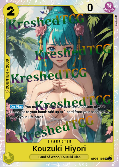 Kouzuki Hiyori OP06-106 One Piece Full Art Holo – Anime Custom Card | KreshedTCG