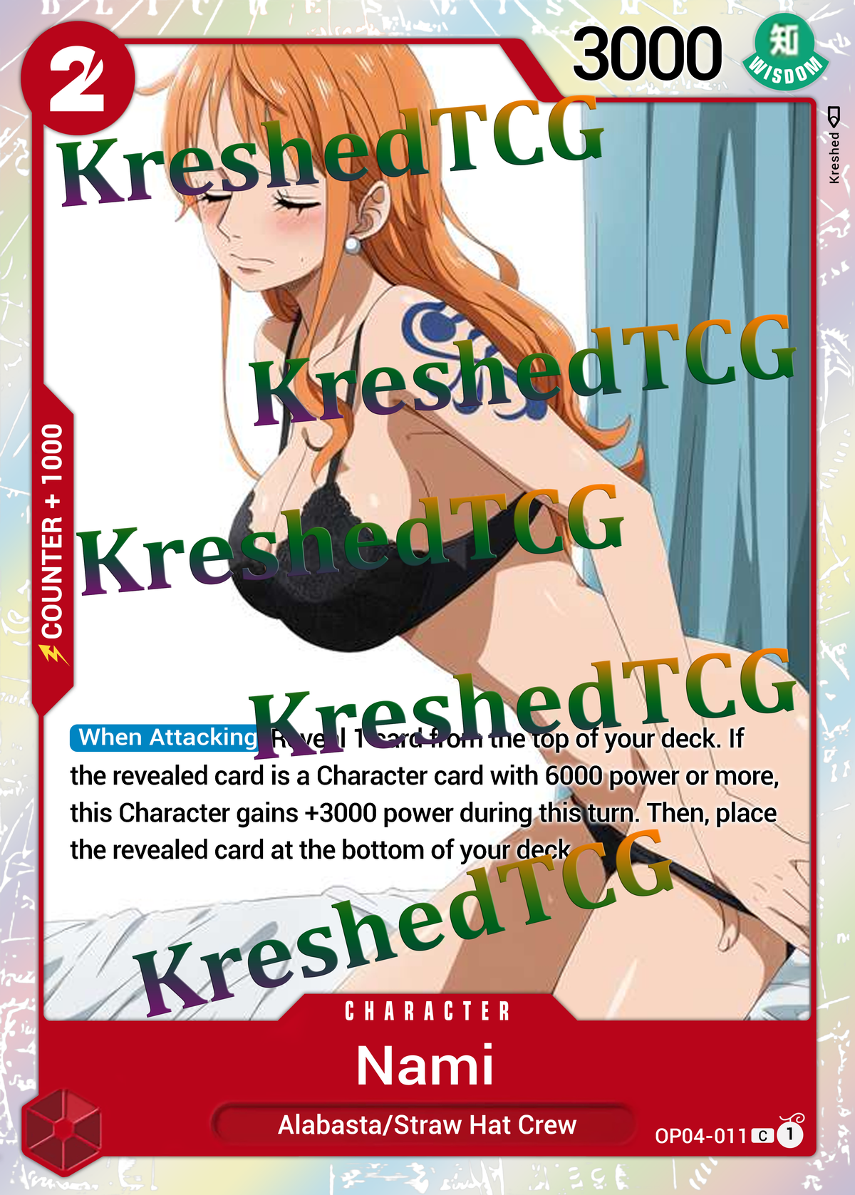Nami OP04-011 One Piece Full Art Holo – Anime Custom Card | KreshedTCG