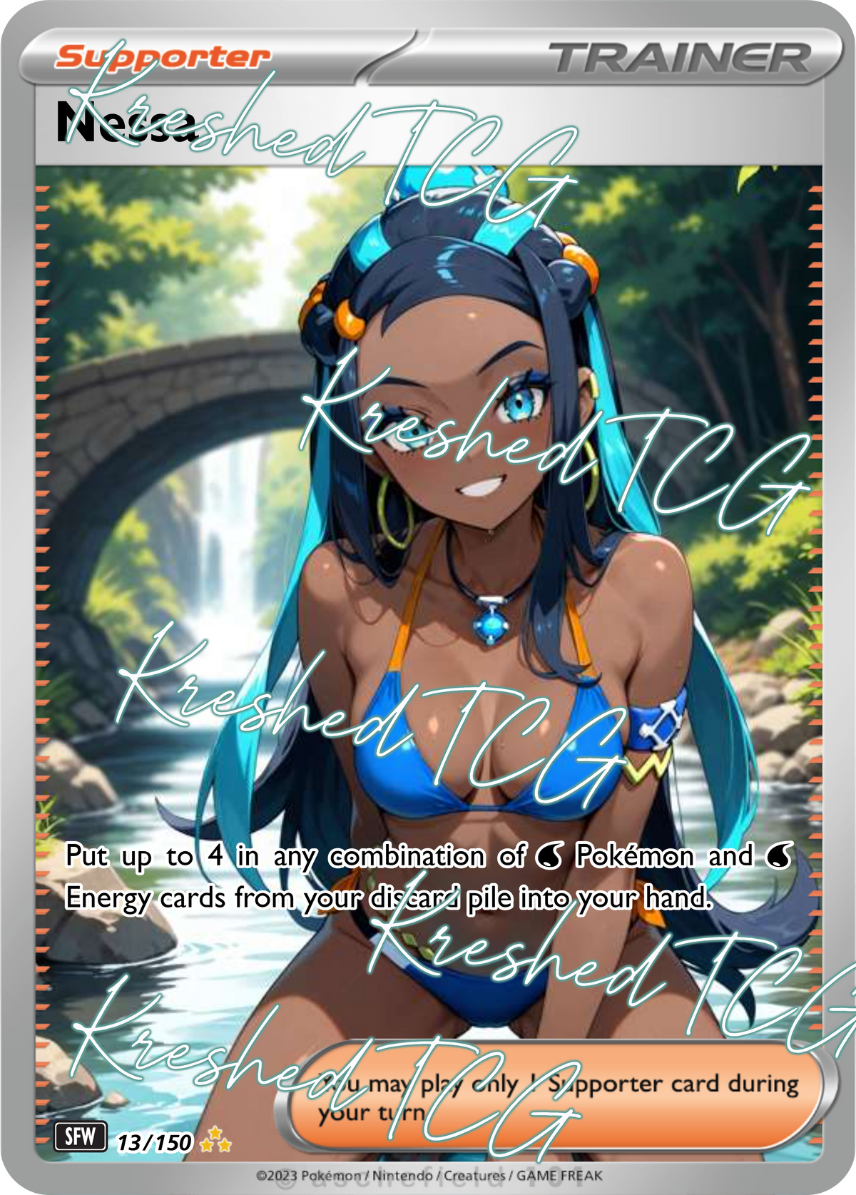 Nessa Pokémon Full Art Holo – Anime Custom Card | KreshedTCG