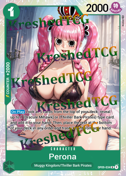 Perona OP09-034 One Piece Full Art Holo – Anime Custom Card | KreshedTCG