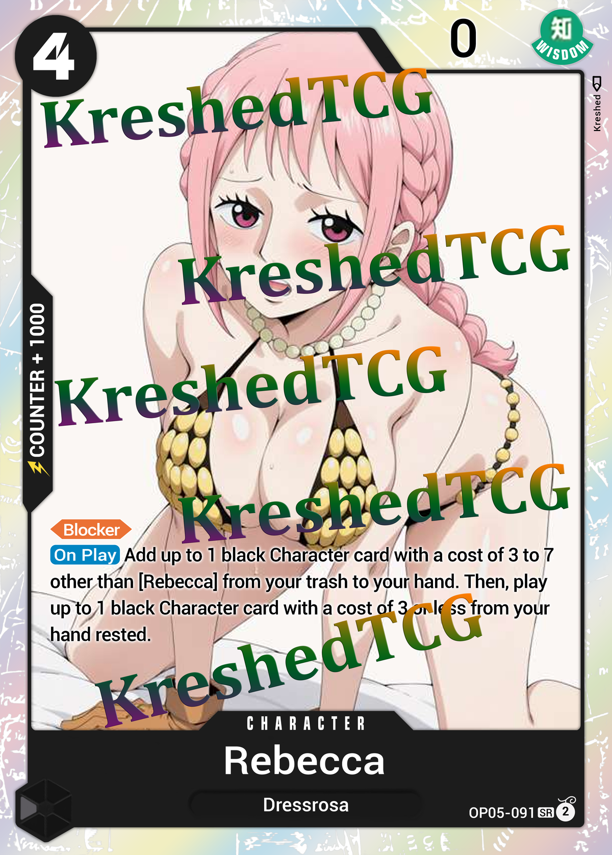 Rebecca OP05-091 One Piece Full Art Holo – Anime Custom Card | KreshedTCG