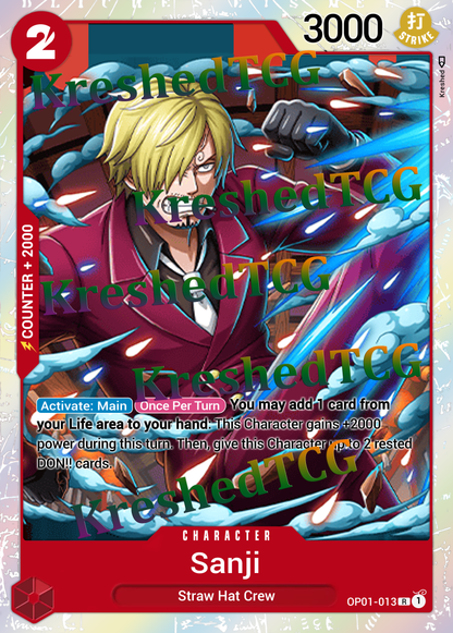 Sanji OP01-013 One Piece Full Art Holo – Anime Custom Card | KreshedTCG