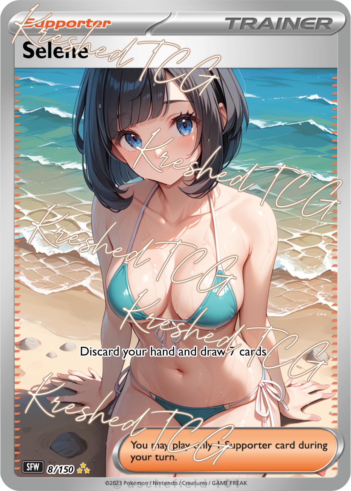 Selene Pokémon full art holo card KreshedTCG