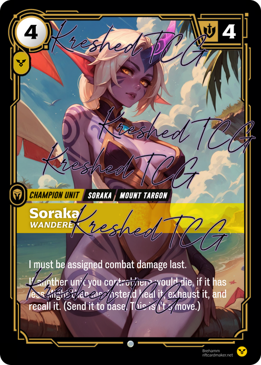 Soraka Wanderer Full Art Holo – Anime Custom Card | KreshedTCG