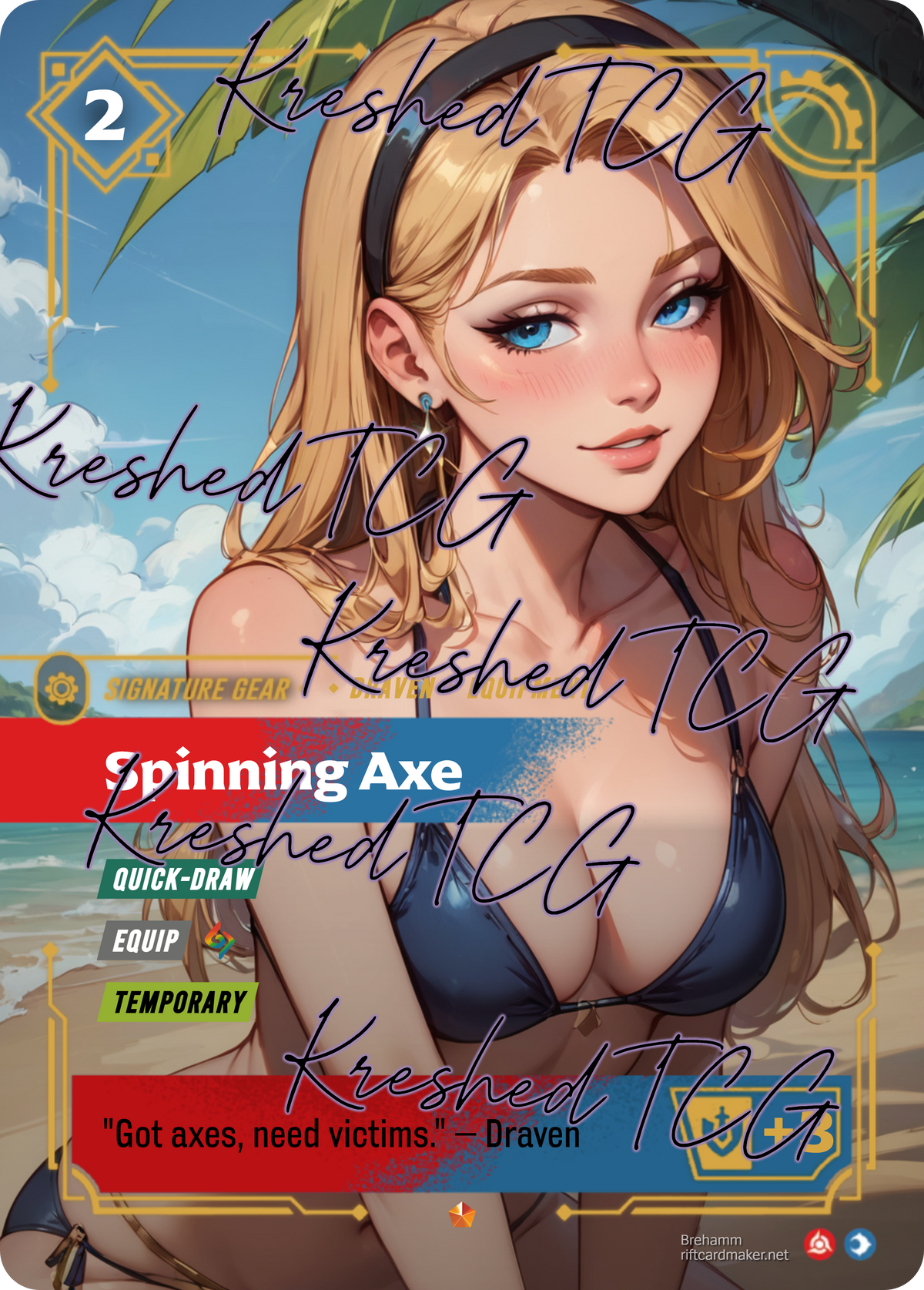 Spinning Axe Full Art Holo – Anime Custom Card | KreshedTCG