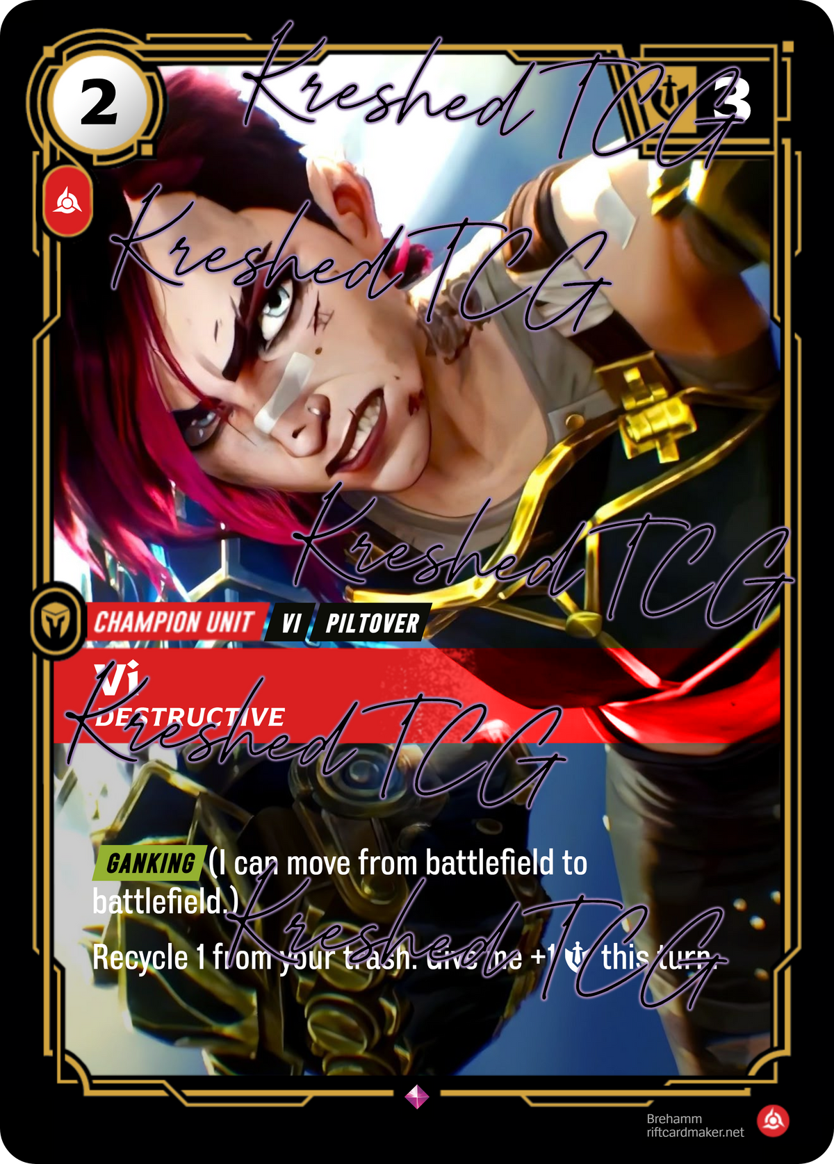 Vi Destructive Full Art Holo – Anime Custom Card | KreshedTCG