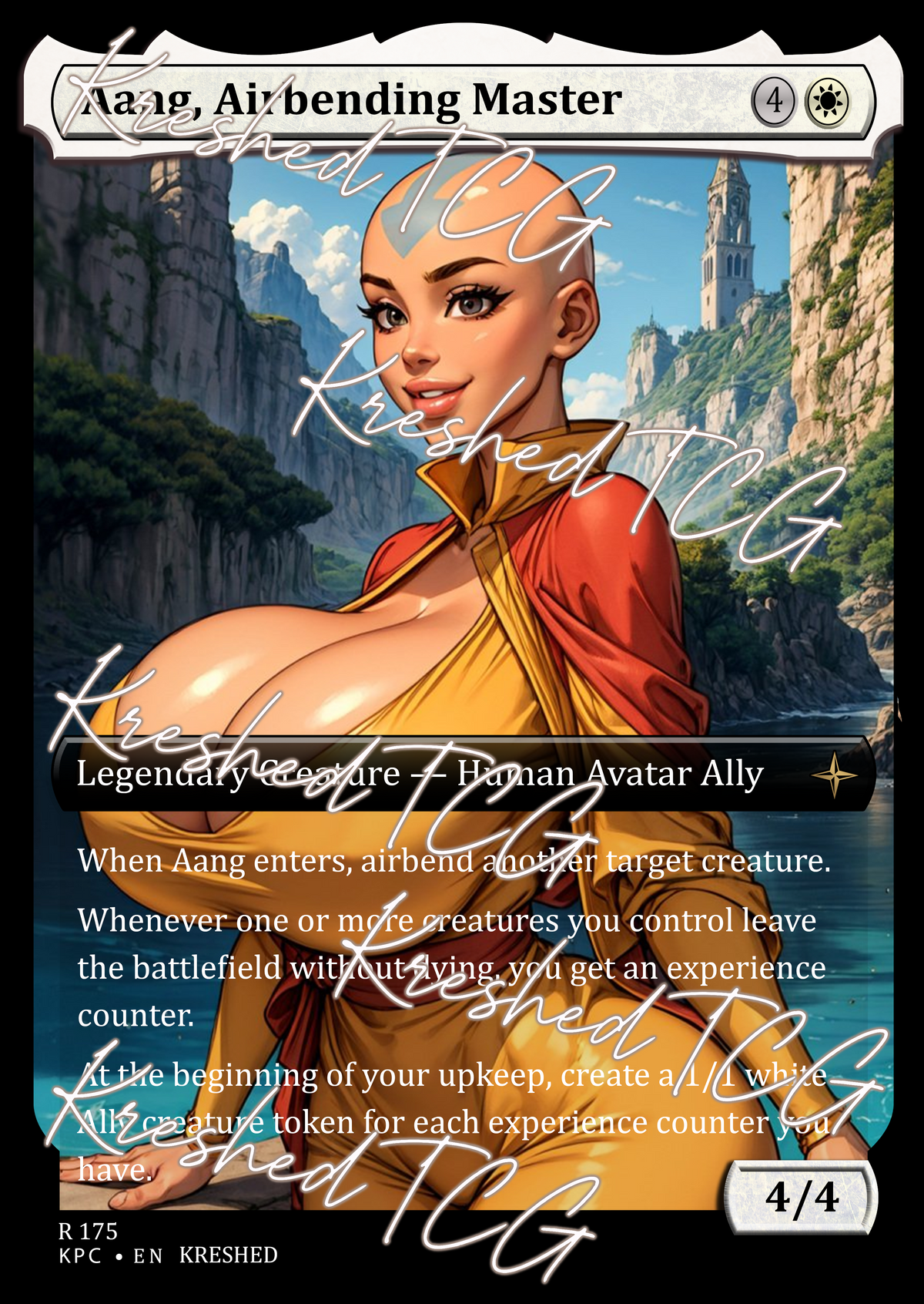 Aang, Airbending Master MTG Full Art Holo – Anime Custom Card | KreshedTCG