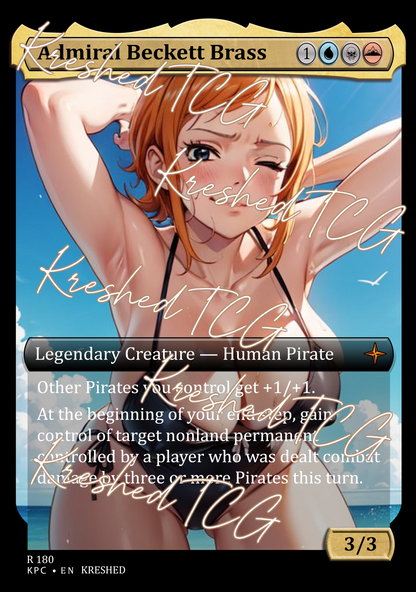 Admiral Beckett Brass MTG Full Art Holo – Anime Custom Card | KreshedTCG