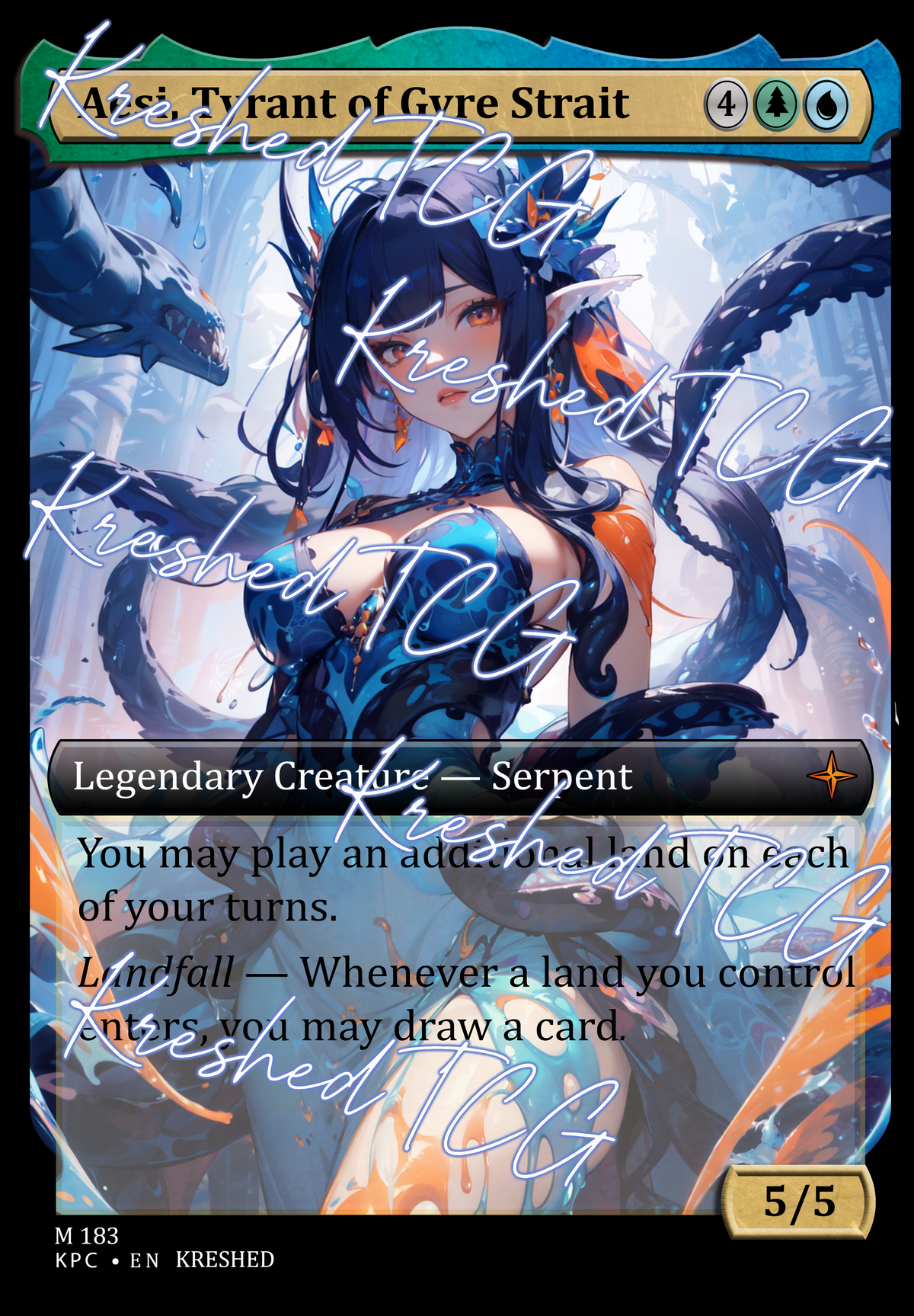 Aesi, Tyrant of Gyre Strait MTG Full Art Holo – Anime Custom Card | KreshedTCG
