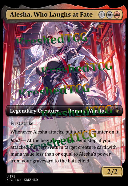 Alesha, Who Laughs at Fate MTG Full Art Holo – Anime Custom Card | KreshedTCG