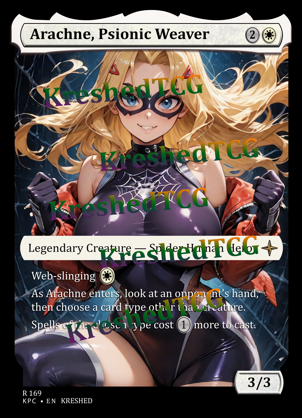 Arachne, Psionic Weaver MTG Full Art Holo – Anime Custom Card | KreshedTCG