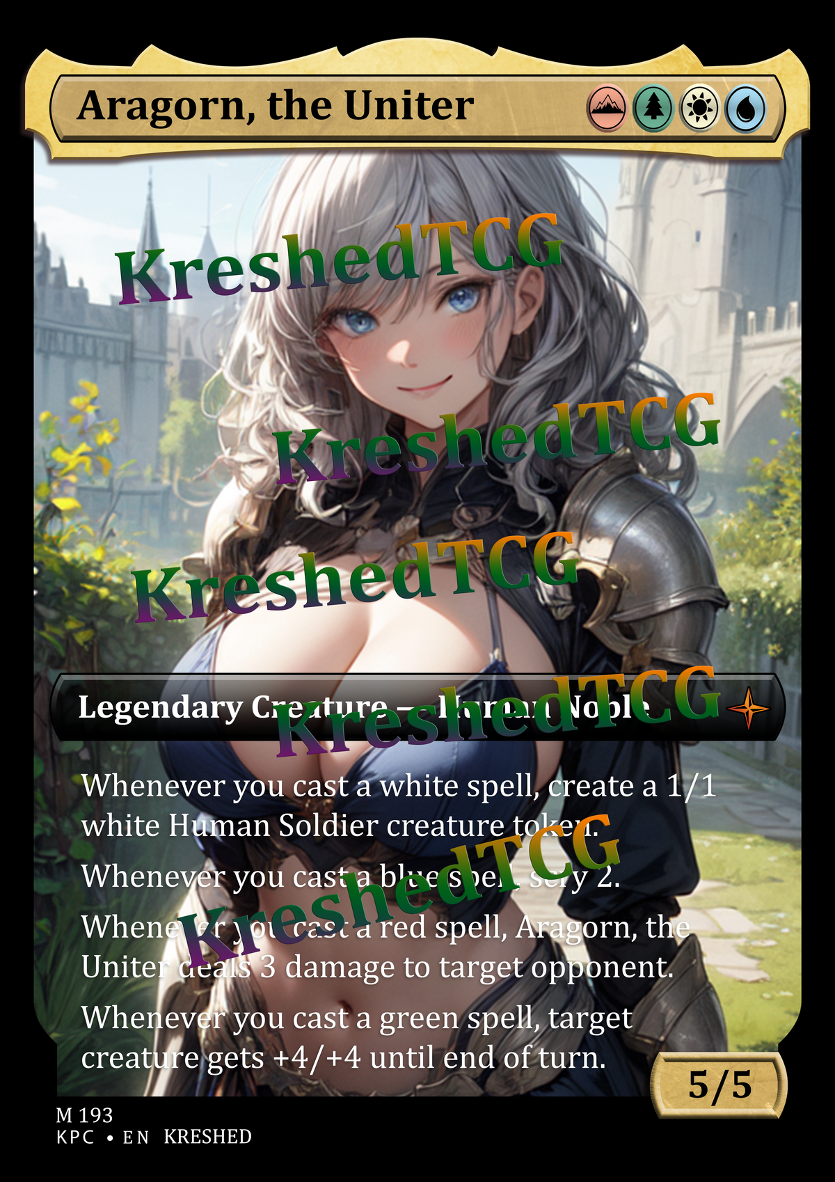 Aragorn, the Uniter MTG Full Art Holo – Anime Custom Card | KreshedTCG