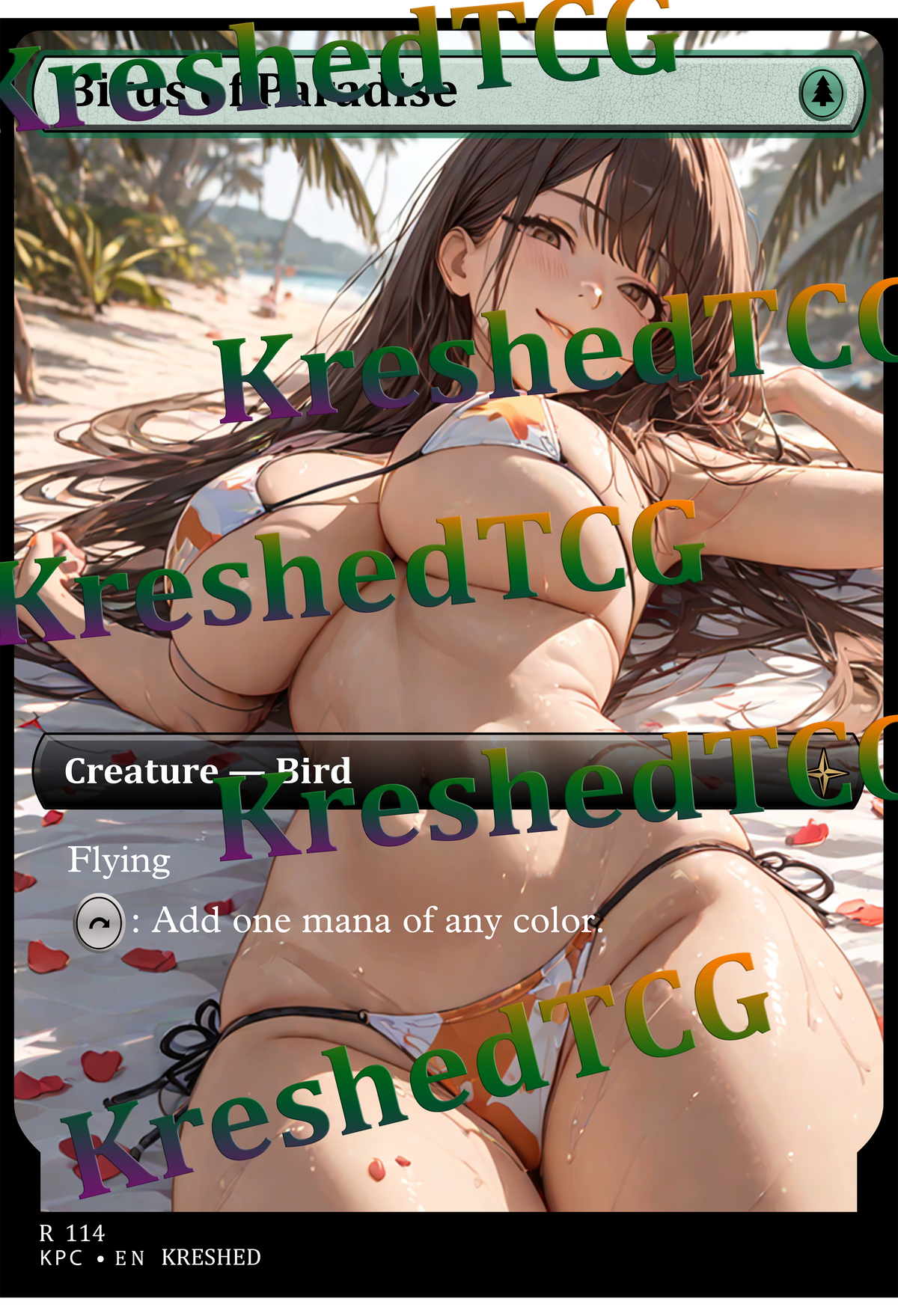 Birds of Paradise MTG Full Art Holo – Anime Custom Card | KreshedTCG