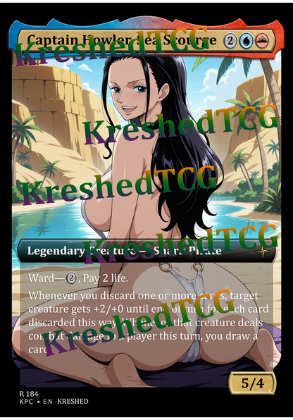 Captain Howler, Sea Scourge MTG Full Art Holo – Anime Custom Card | KreshedTCG