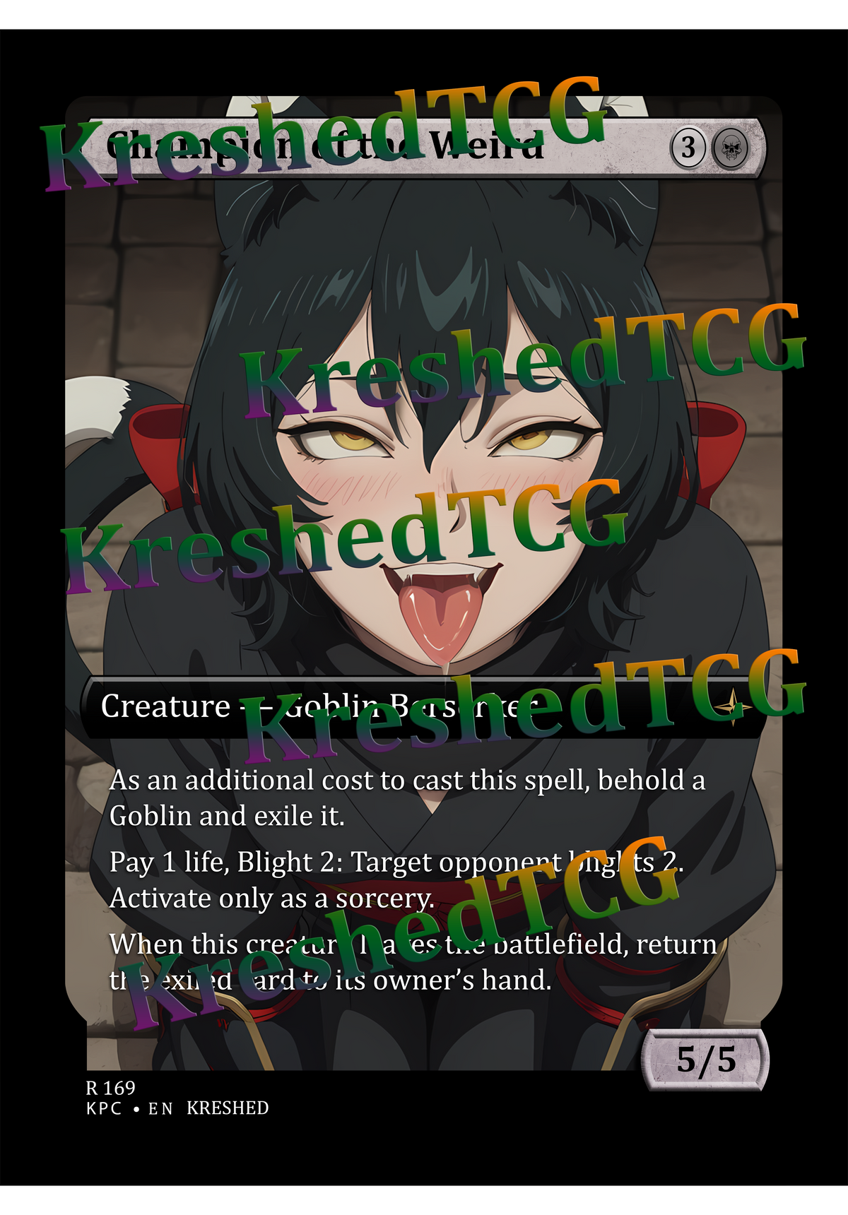 Champion of the Weird MTG Full Art Holo – Anime Custom Card | KreshedTCG