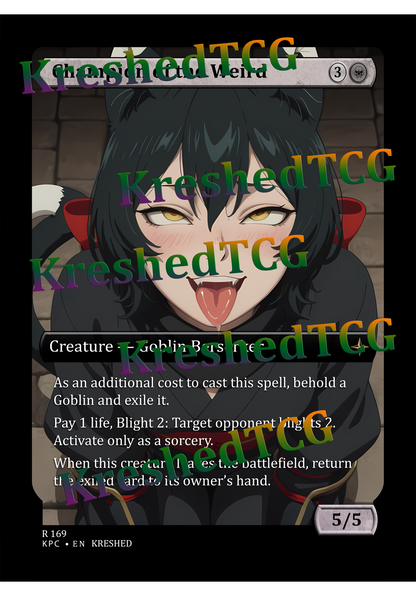 Champion of the Weird MTG Full Art Holo – Anime Custom Card | KreshedTCG
