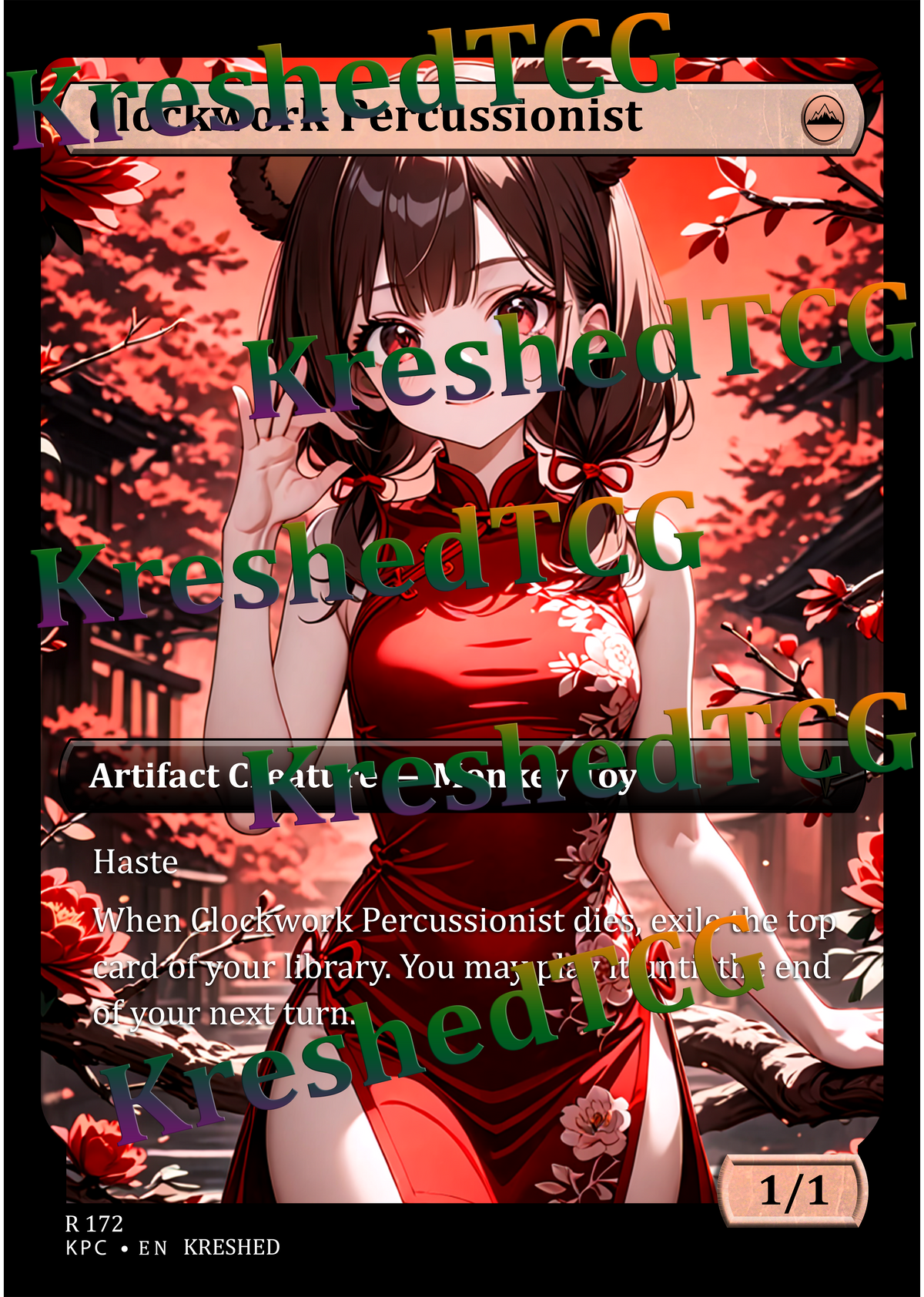 Clockwork Percussionist MTG Full Art Holo – Anime Custom Card | KreshedTCG