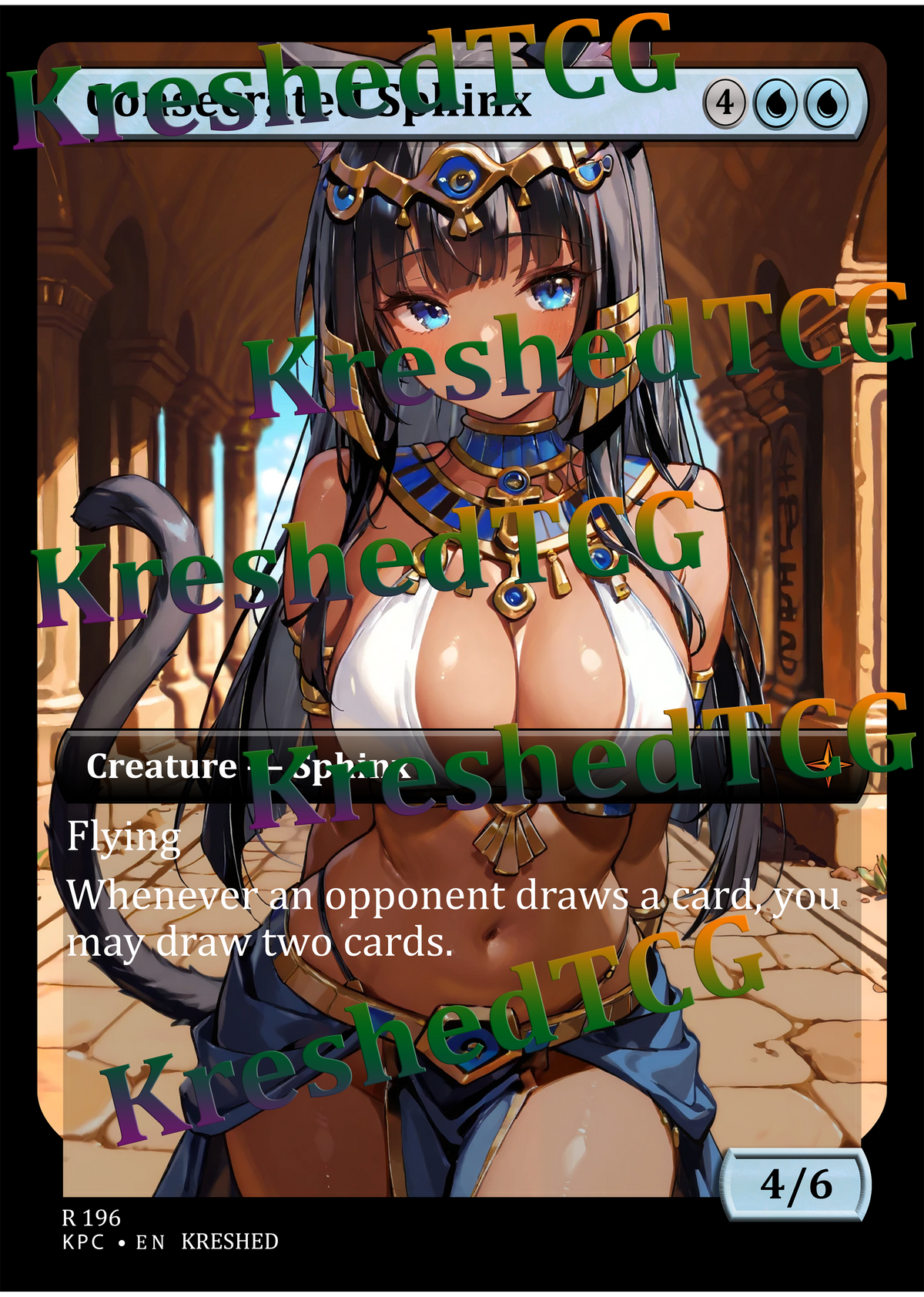 Consecrated Sphinx MTG Full Art Holo – Anime Custom Card | KreshedTCG