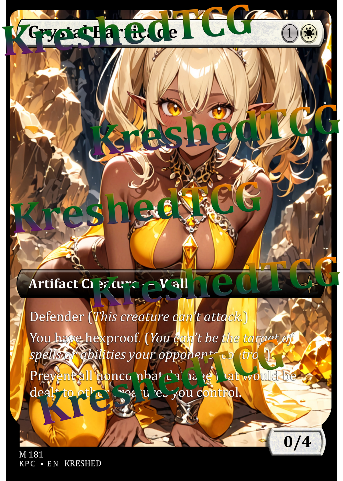 Crystal Barricade MTG Full Art Holo – Anime Custom Card | KreshedTCG