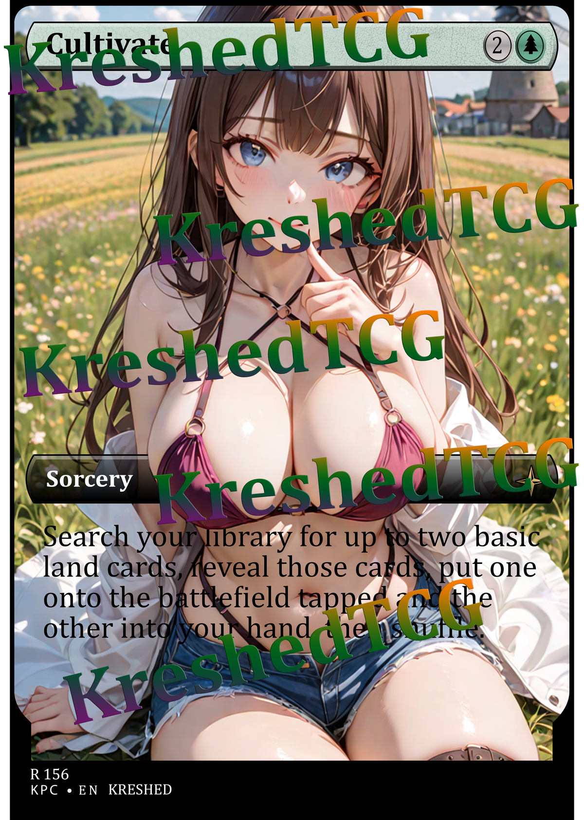 Cultivate MTG Full Art Holo – Anime Custom Card | KreshedTCG
