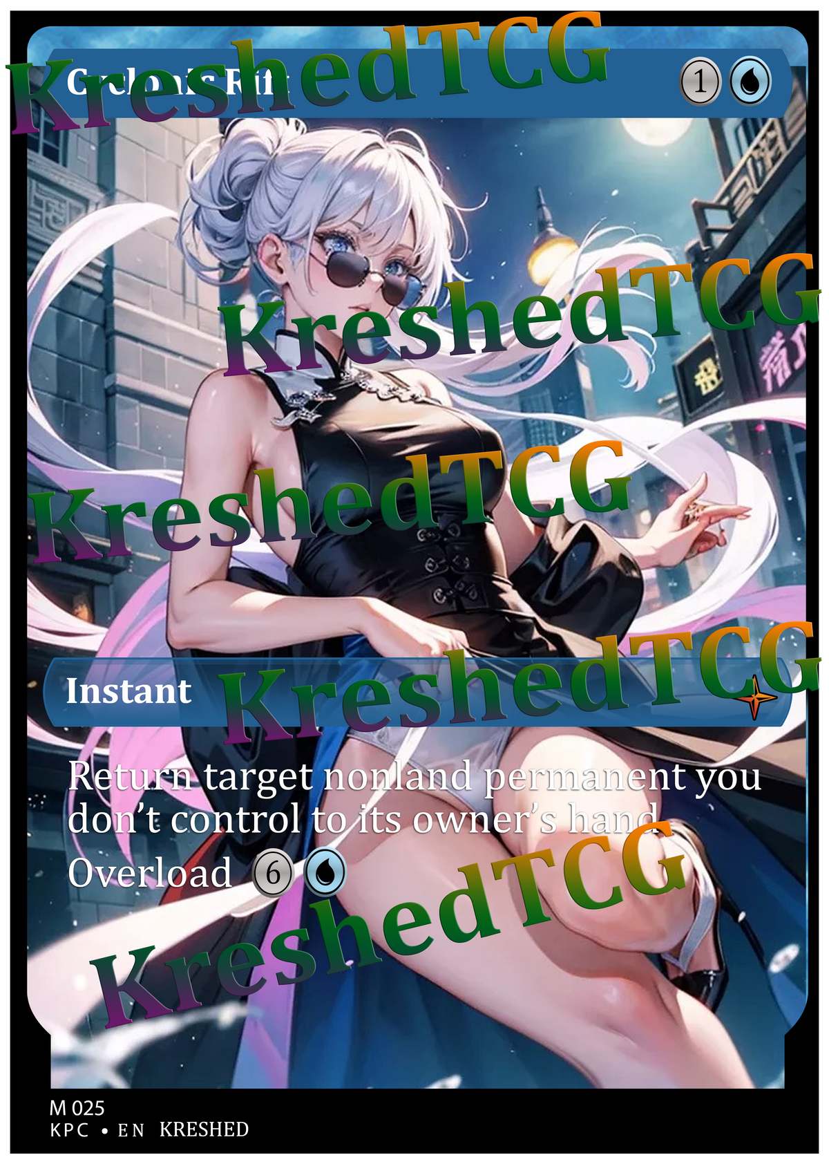 Cyclonic Rift MTG Full Art Holo – Anime Custom Card | KreshedTCG