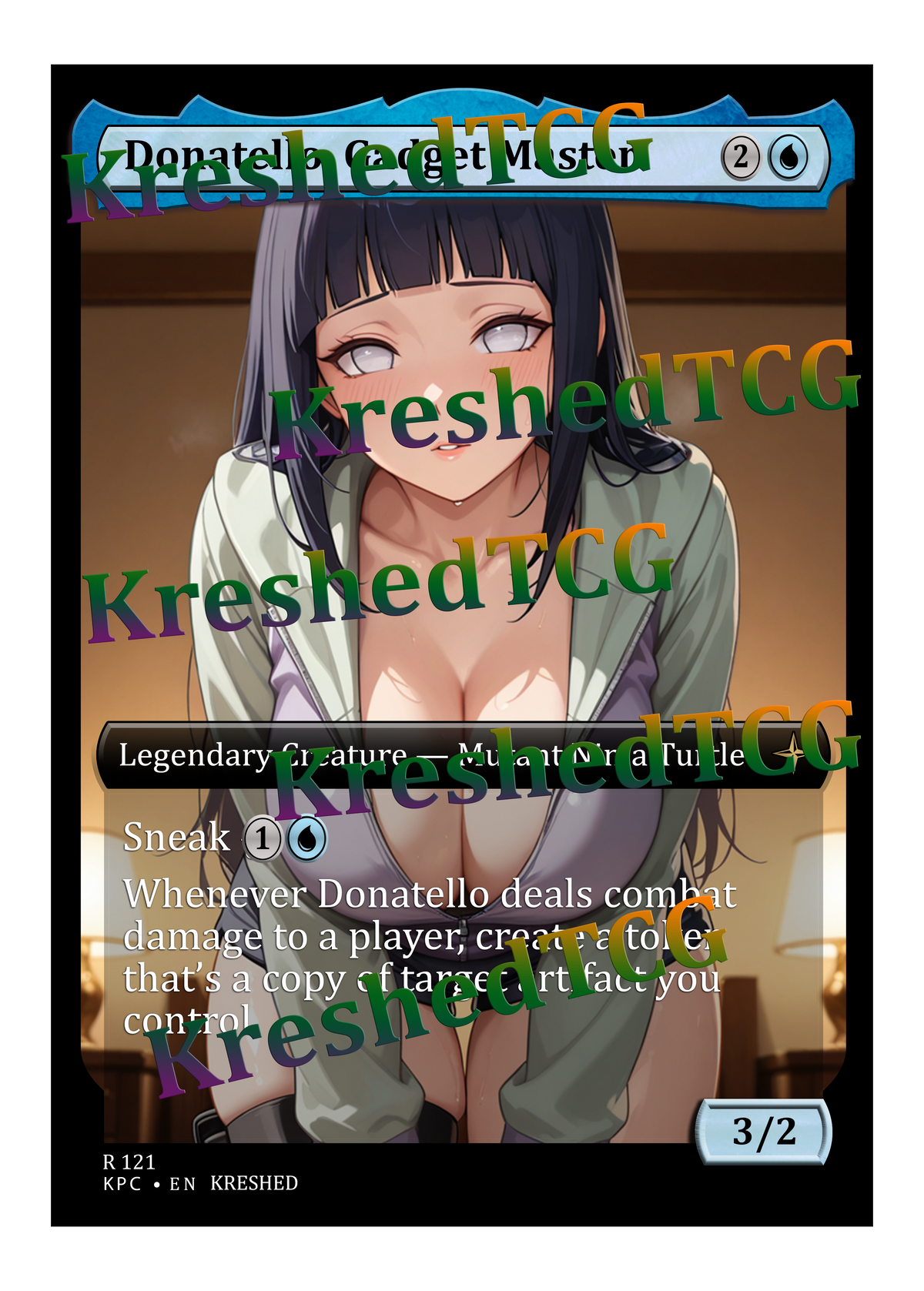 Donatello, Gadget Master MTG Full Art Holo – Anime Custom Card | KreshedTCG