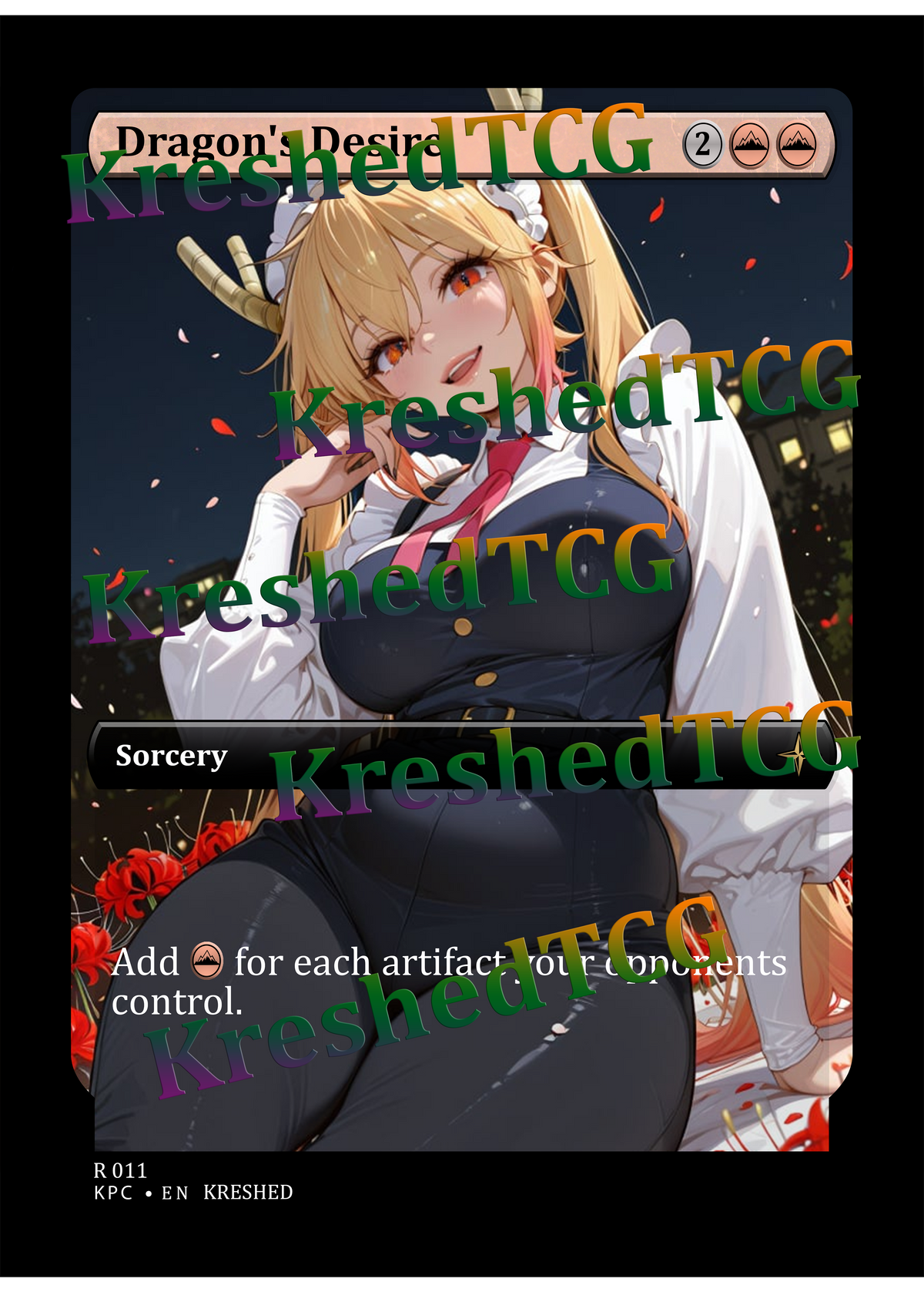 Dragon's Desire MTG Full Art Holo – Anime Custom Card | KreshedTCG