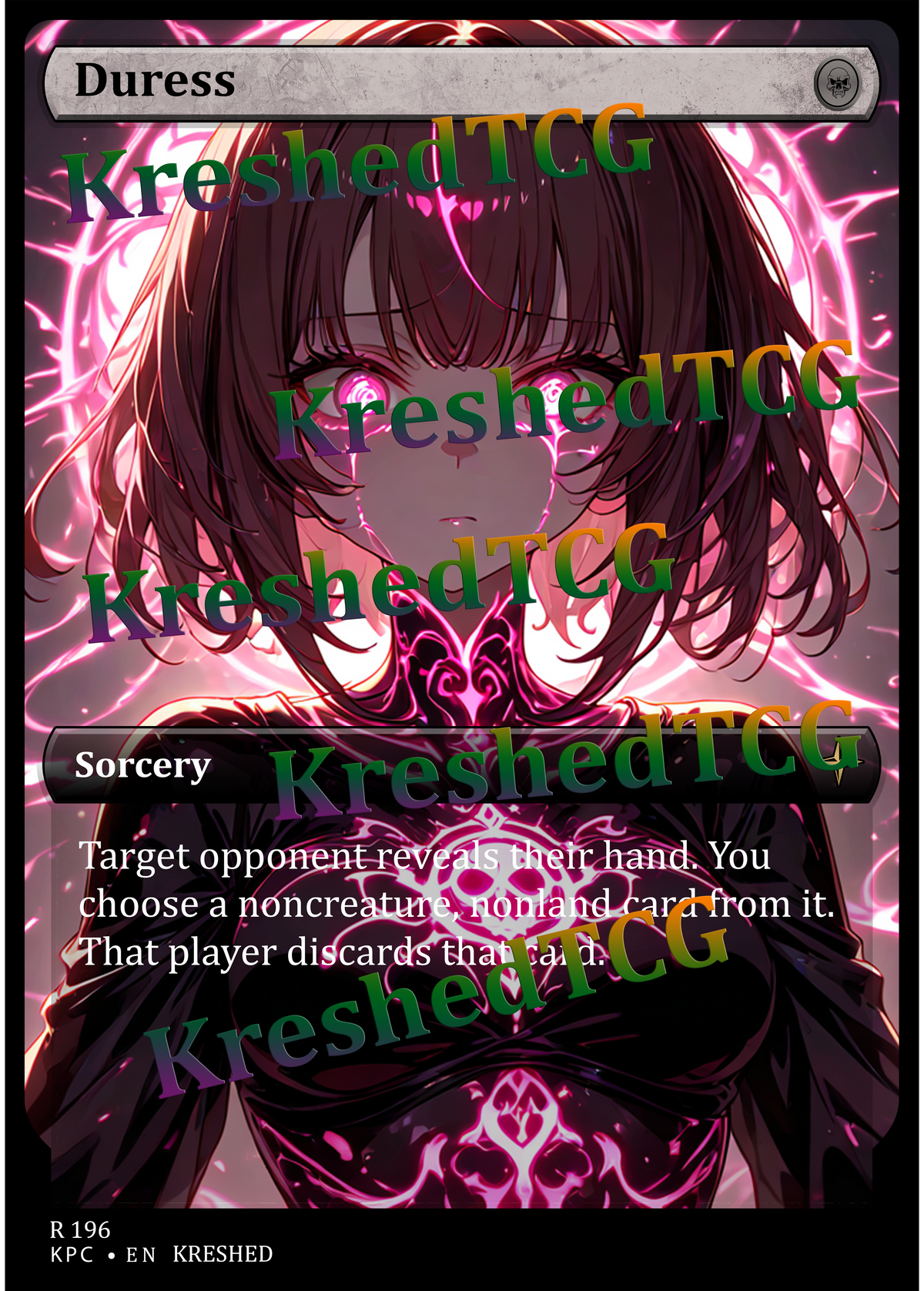 Duress MTG Full Art Holo – Anime Custom Card | KreshedTCG