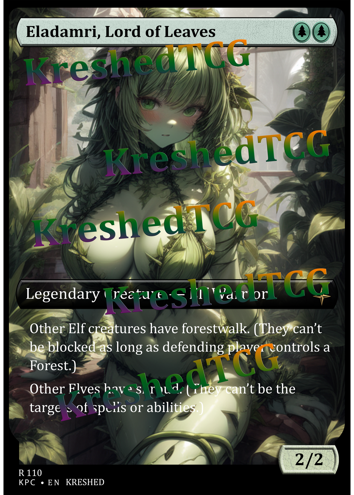 Eladamri, Lord of Leaves MTG Full Art Holo – Anime Custom Card | KreshedTCG