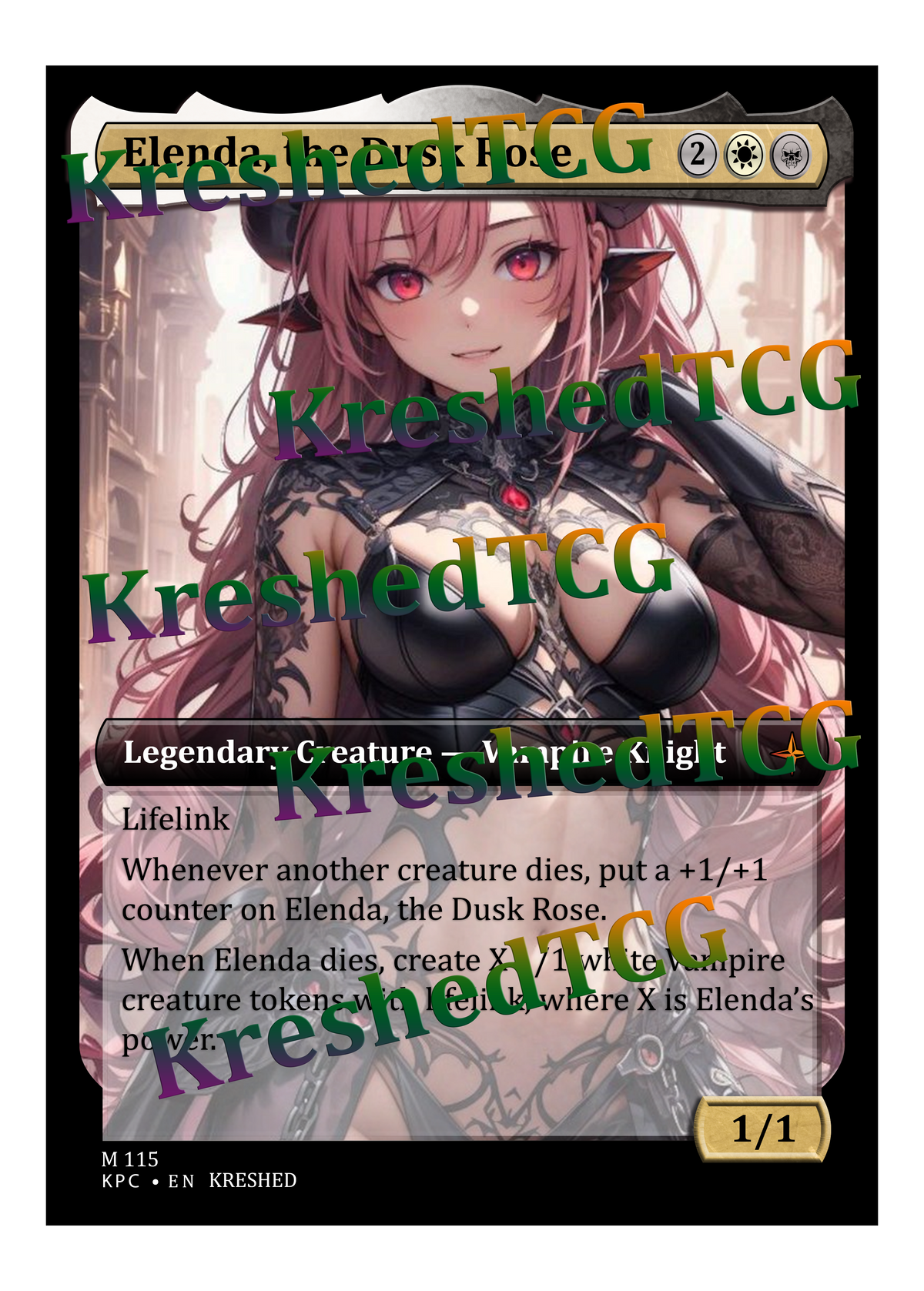 Elenda, the Dusk Rose MTG Full Art Holo – Anime Custom Card | KreshedTCG