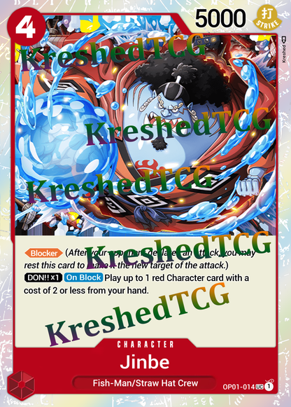Jinbe OP01-014 One Piece Full Art Holo – Anime Custom Card | KreshedTCG