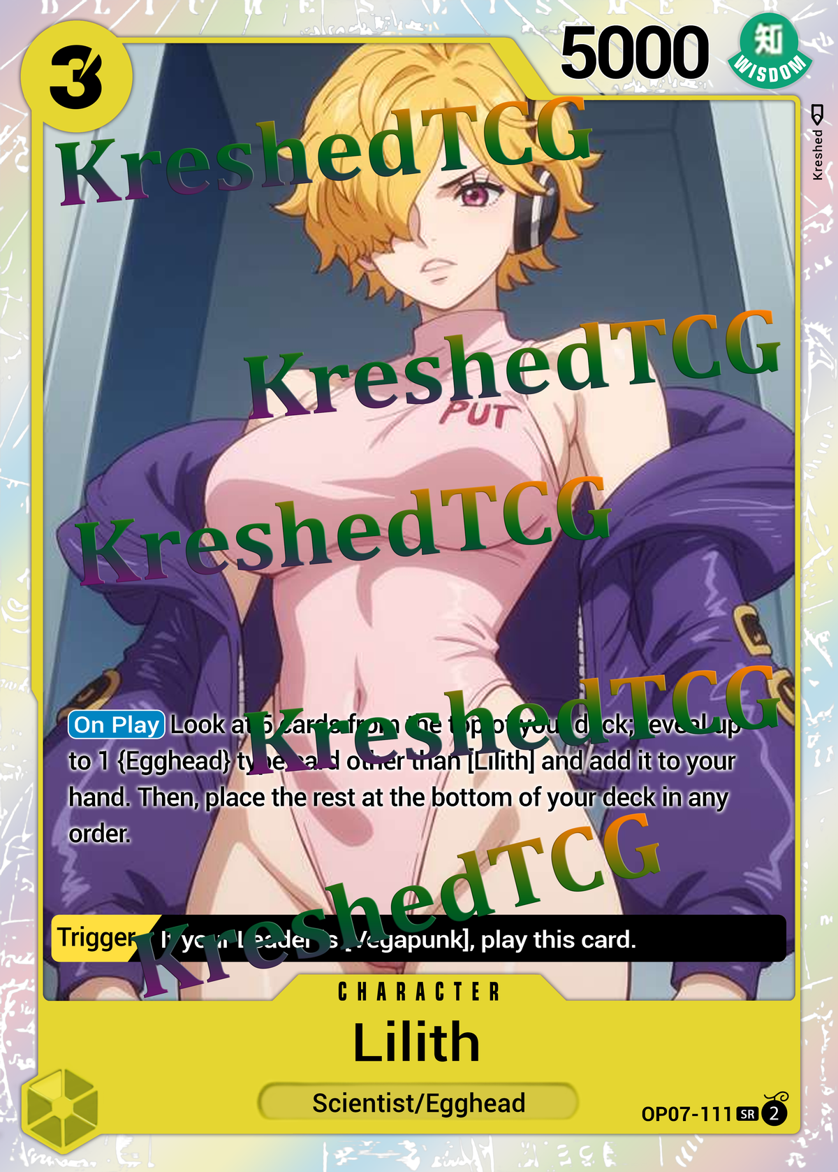 Lilith OP07-111 One Piece Full Art Holo – Anime Custom Card | KreshedTCG