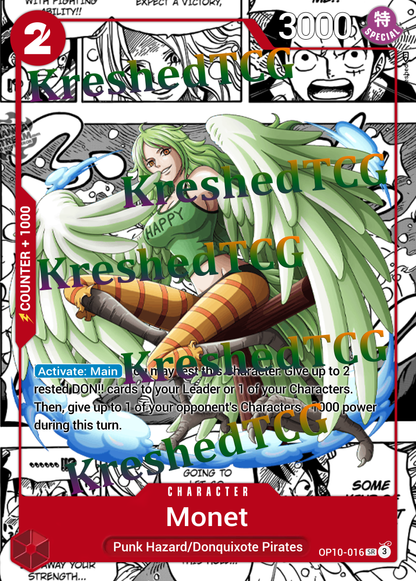 Monet OP10-016 One Piece Full Art Holo – Anime Custom Card | KreshedTCG