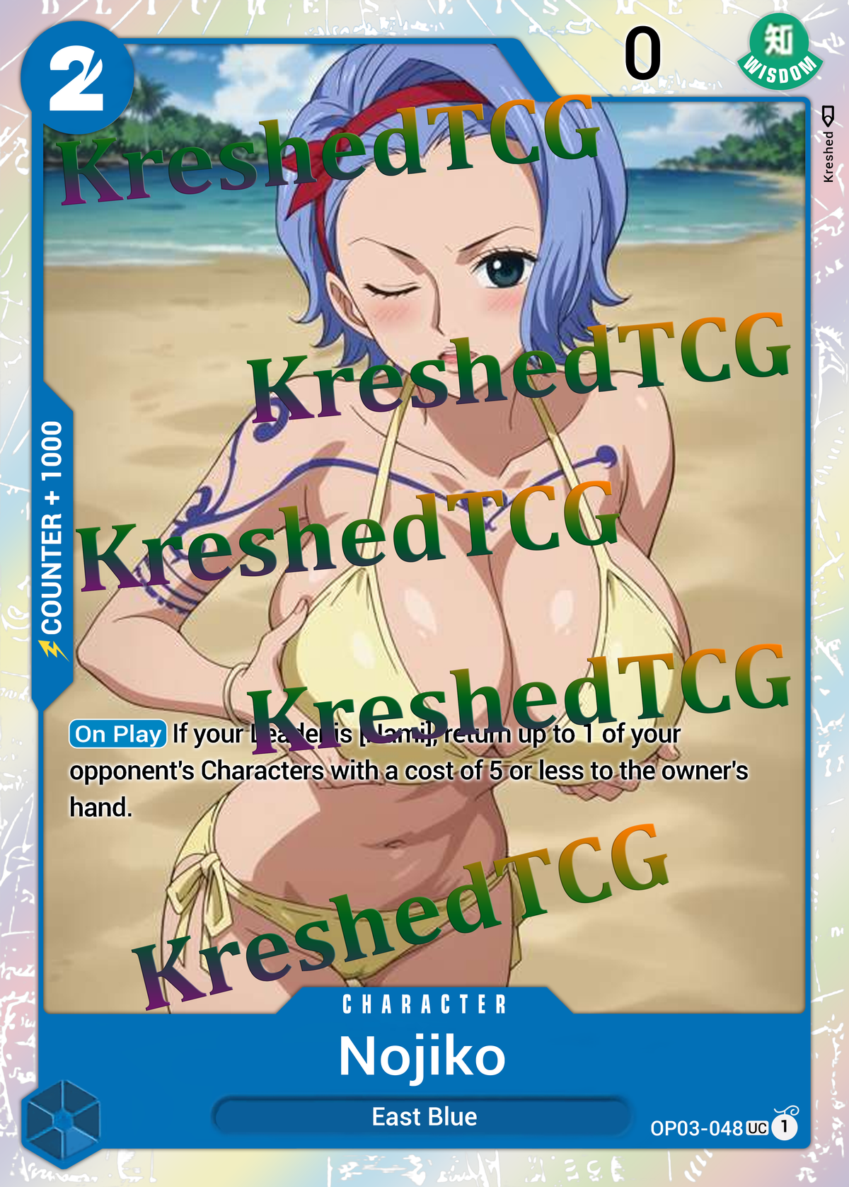 Nojiko OP03-048 One Piece Full Art Holo – Anime Custom Card | KreshedTCG