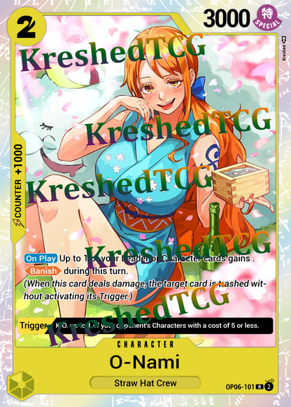O-Nami OP06-101 One Piece Full Art Holo – Anime Custom Card | KreshedTCG