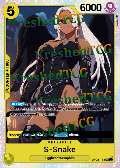 S-Snake OP08-112 One Piece Full Art Holo – Anime Custom Card | KreshedTCG