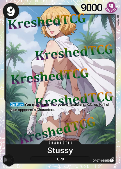 Stussy OP07-085 One Piece Full Art Holo – Anime Custom Card | KreshedTCG